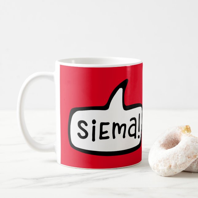 Caneca De Café Siema! Olá, Olá em polonês, Polska, Polski (Com Donut)