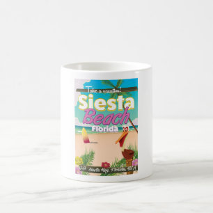 Caneca De Café Siesta Beach viagens vintage