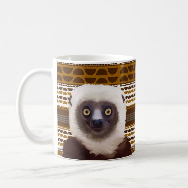 Caneca De Café Sifaka Lemur Madagascar (Esquerda)