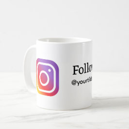 Caneca De Café siga-nos Instagram username social media add QR