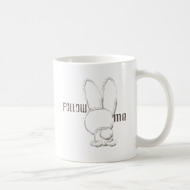Caneca De Café siga o coelho branco (Direita)