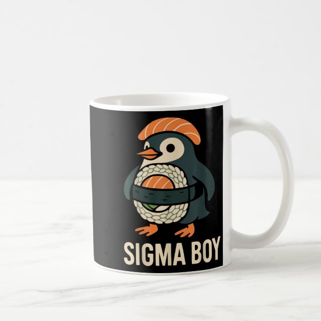 Caneca De Café Sigma Boy Italiano Brainrot Engraçado Meme Penguin (Direita)