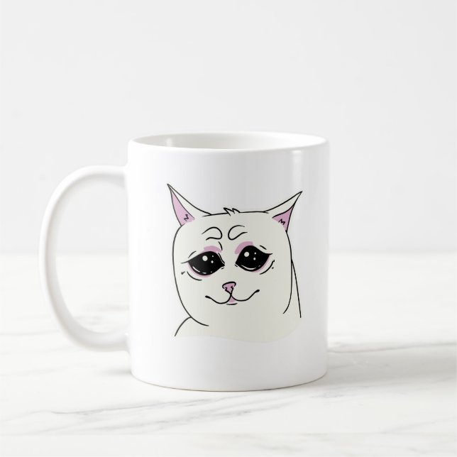 CANECA DE CAFÉ SIGMA TRISTE DE GATO BRANCO (Esquerda)
