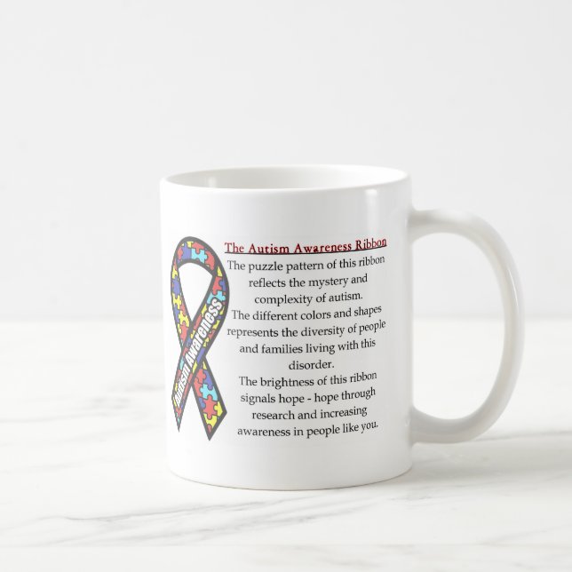 Caneca De Café Significado da fita do autismo (Direita)