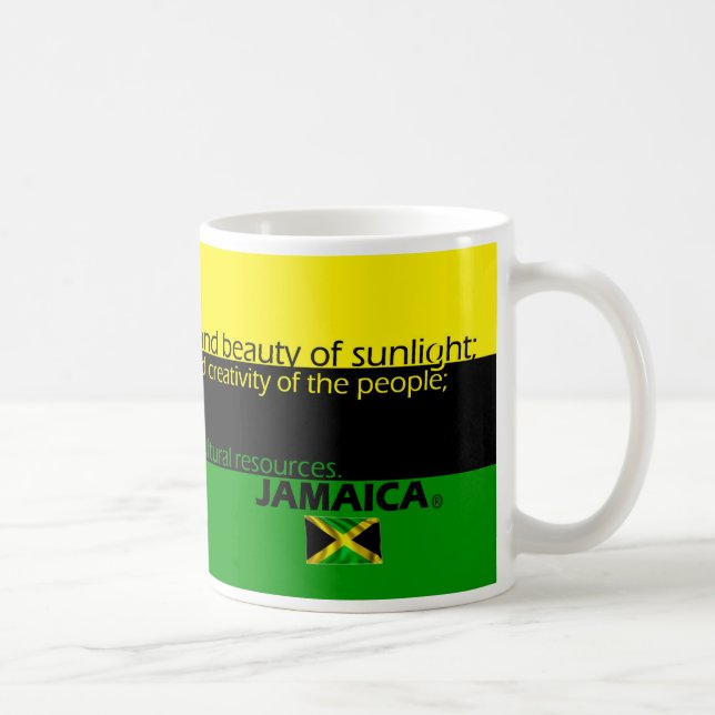 Caneca De Café Significado de cores da bandeira de Jamaica (Direita)