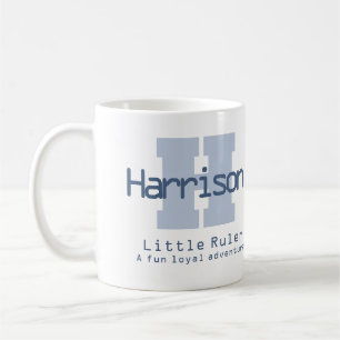Caneca De Café Significado do nome Harrison monograma H azul
