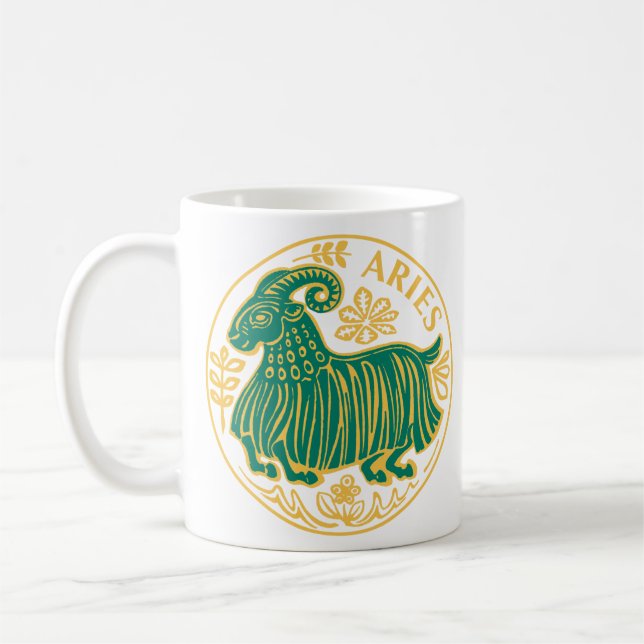 Caneca De Café Signo de Áries do Zodíaco (Esquerda)
