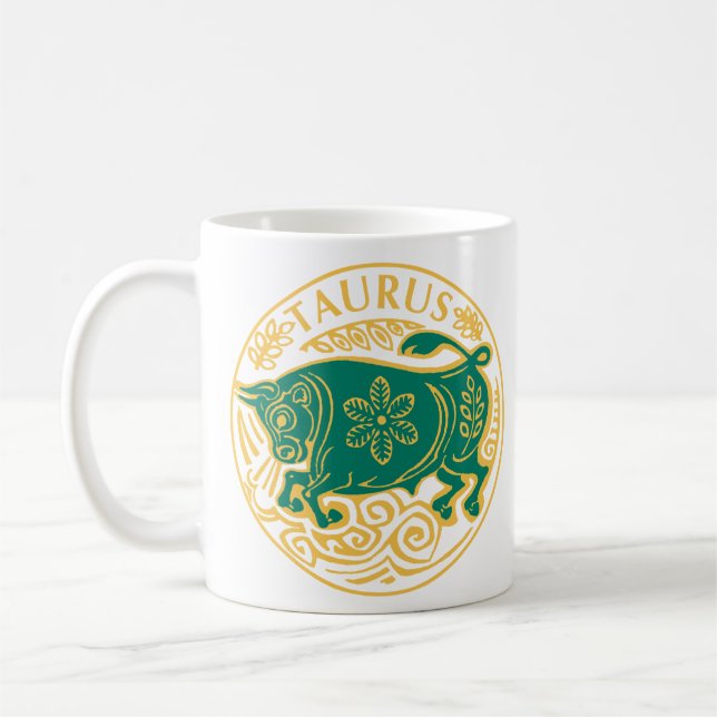 Caneca De Café Signo Touro do Zodíaco (Esquerda)