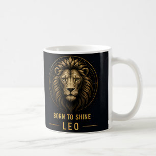 Caneca De Café Signo Zodiacal de Leão Deco Celestial Ousado Horós