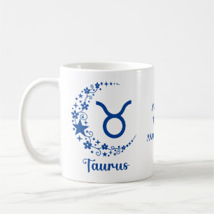 Caneca De Café Signo Zodiacal Touro Astrologia Aniversário Azul B