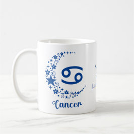 Caneca De Café Signo Zodíaco Câncer Astrologia Aniversário Azul B