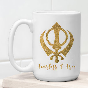 Caneca De Café Sikh Khanda "Sem medo e livre"