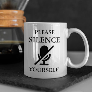 Caneca De Café SILENCIE A SUA ÚTIL Citação