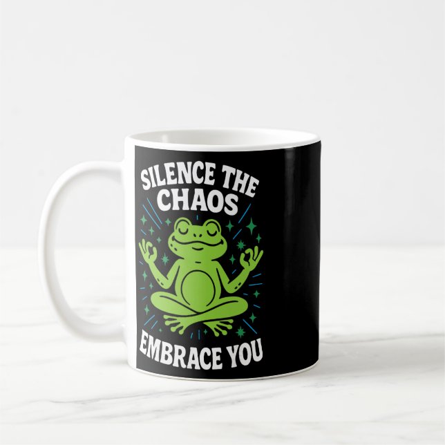 Caneca De Café Silencie o Caos Abrace a Consciência da Mindfulnes (Esquerda)