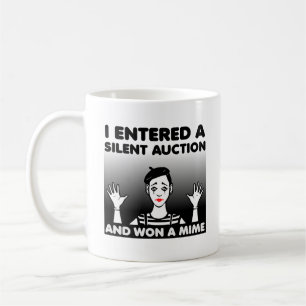 Caneca De Café Silent Auction Mime Funny Mug