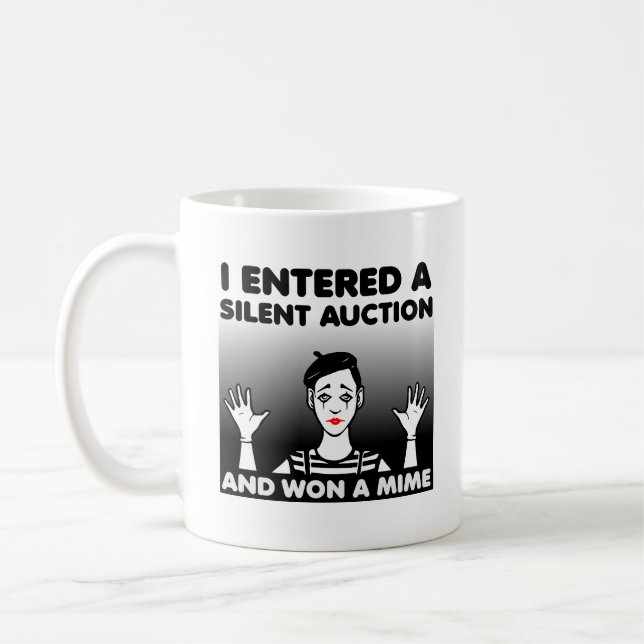 Caneca De Café Silent Auction Mime Funny Mug (Esquerda)
