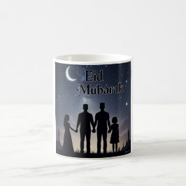 Caneca De Café Silhouette da Família Eid Mubarak