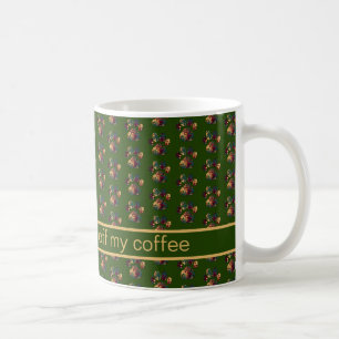 Caneca De Café Silhouette de Ação de Graças Verde
