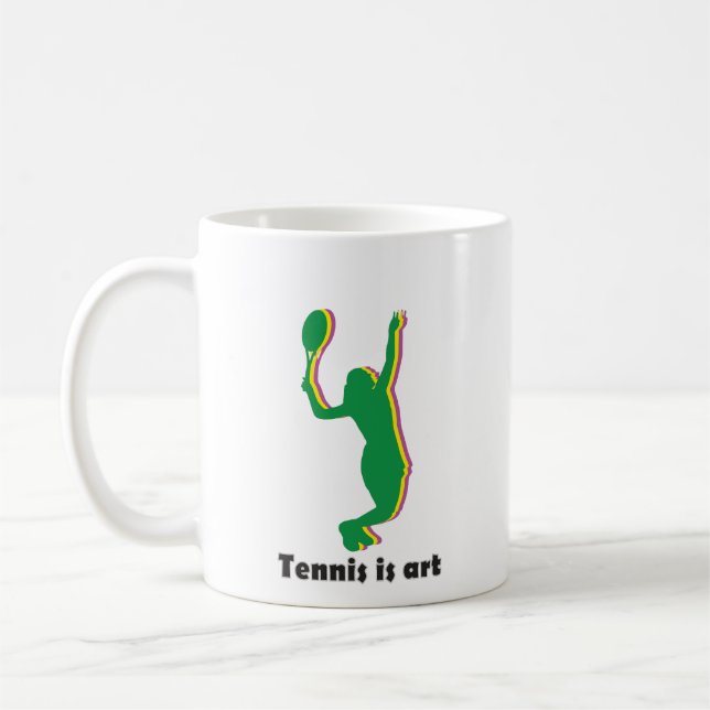 Caneca De Café Silhouette de mulher tocando tênis (Esquerda)