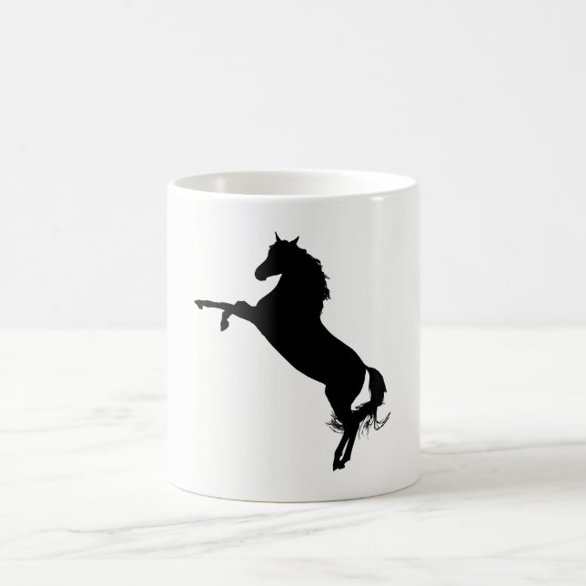 Caneca De Café Silhouette do Cavalo Árabe (Centro)