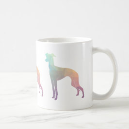 Caneca De Café Silhouette do padrão geo-geo italiano Greyhound - 