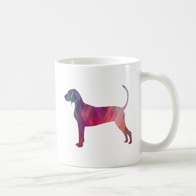 Caneca De Café Silhouette Geométrico do Conhound Bluetick (Direita)