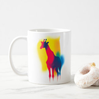 Caneca De Café Silhouette Minimalista Paint Giraffe
