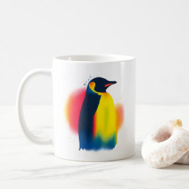 Caneca De Café Silhouette Penguin de pulverização minimalista
