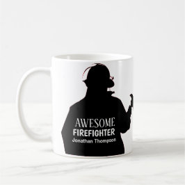 Caneca De Café Silhouette Personated Firefighter Coffee Mug
