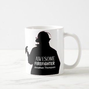 Caneca De Café Silhouette Personated Firefighter Coffee Mug