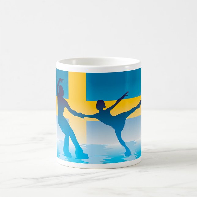 Caneca De Café Silhout Sueco De Ice Skating Duo (Criador carregado)