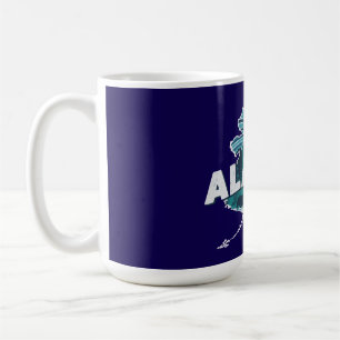 Caneca De Café Silhueta Cênica Retro do Alasca