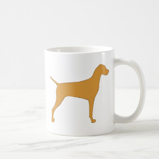 Caneca De Café silhueta cor de vizsla (Direita)