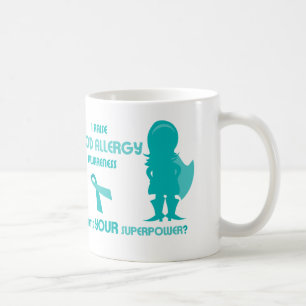 Caneca De Café Silhueta da consciência da alergia de comida da