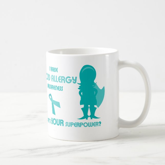 Caneca De Café Silhueta da consciência da alergia de comida da (Direita)