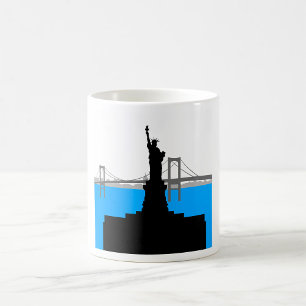 Caneca De Café Silhueta da Estátua da Liberdade Skyline de Nova Y