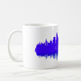 Caneca De Café Silhueta da Paisagem de Londres – Azul Moderno