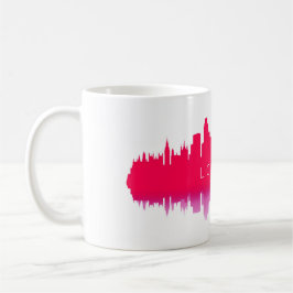 Caneca De Café Silhueta da Paisagem de Londres – Vermelho Moderno