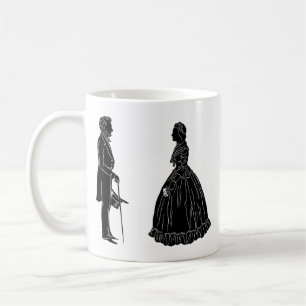 Caneca De Café silhueta de abraham lincoln mary todd lincoln