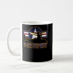Caneca De Café Silhueta de aeronaves militares V22 Osprey com os 