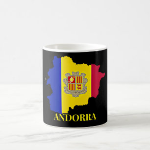 Caneca De Café Silhueta de Andorra, bandeira,