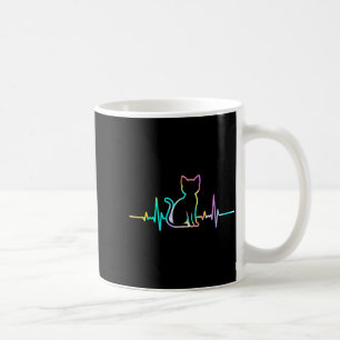 Caneca De Café Silhueta de Animal Amante de Gato Com Batimento Ca