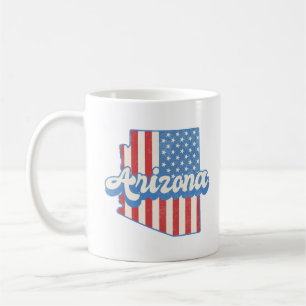 Caneca De Café Silhueta de Arizona de Estrelas e Stripes