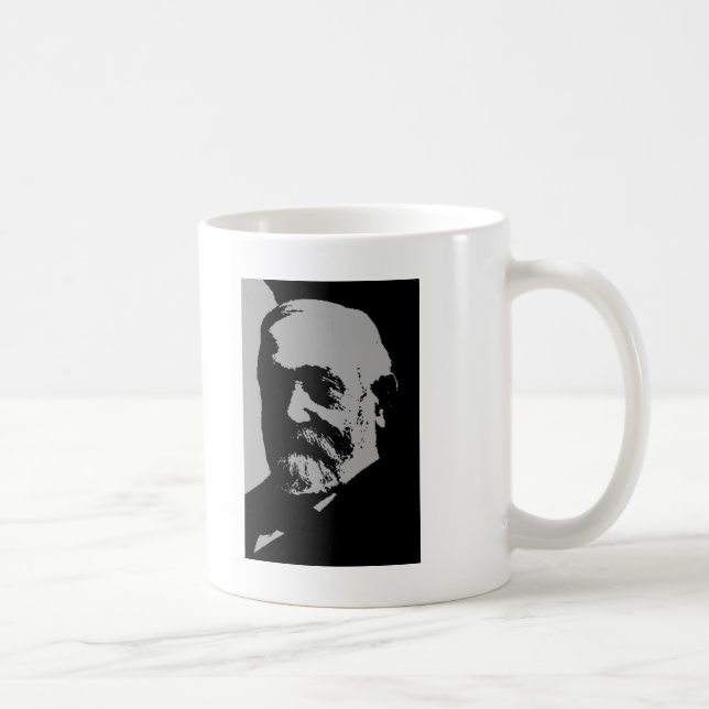 Caneca De Café Silhueta de Benjamin Harrison (Direita)