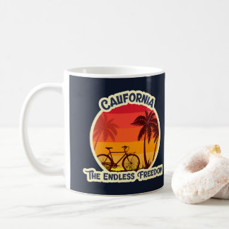 Caneca De Café Silhueta de Bicicleta de Praia ao Pôr do Sol Vinta