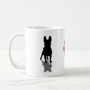 Caneca De Café Silhueta de Bulldog Francês com Pata Personalizad