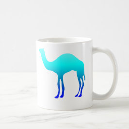 Caneca De Café Silhueta de Camelo Azul Aqua Ombre