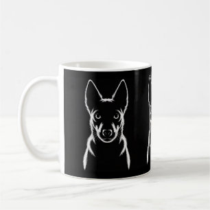 Caneca De Café Silhueta de Cão Minimalista em Preto