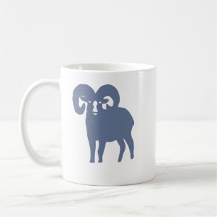 Caneca de Café Silhueta de Carneiro Azul Áries