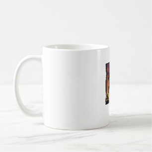 Caneca De Café Silhueta de Cavalo do Pôr do Sol Vintage Gravura O